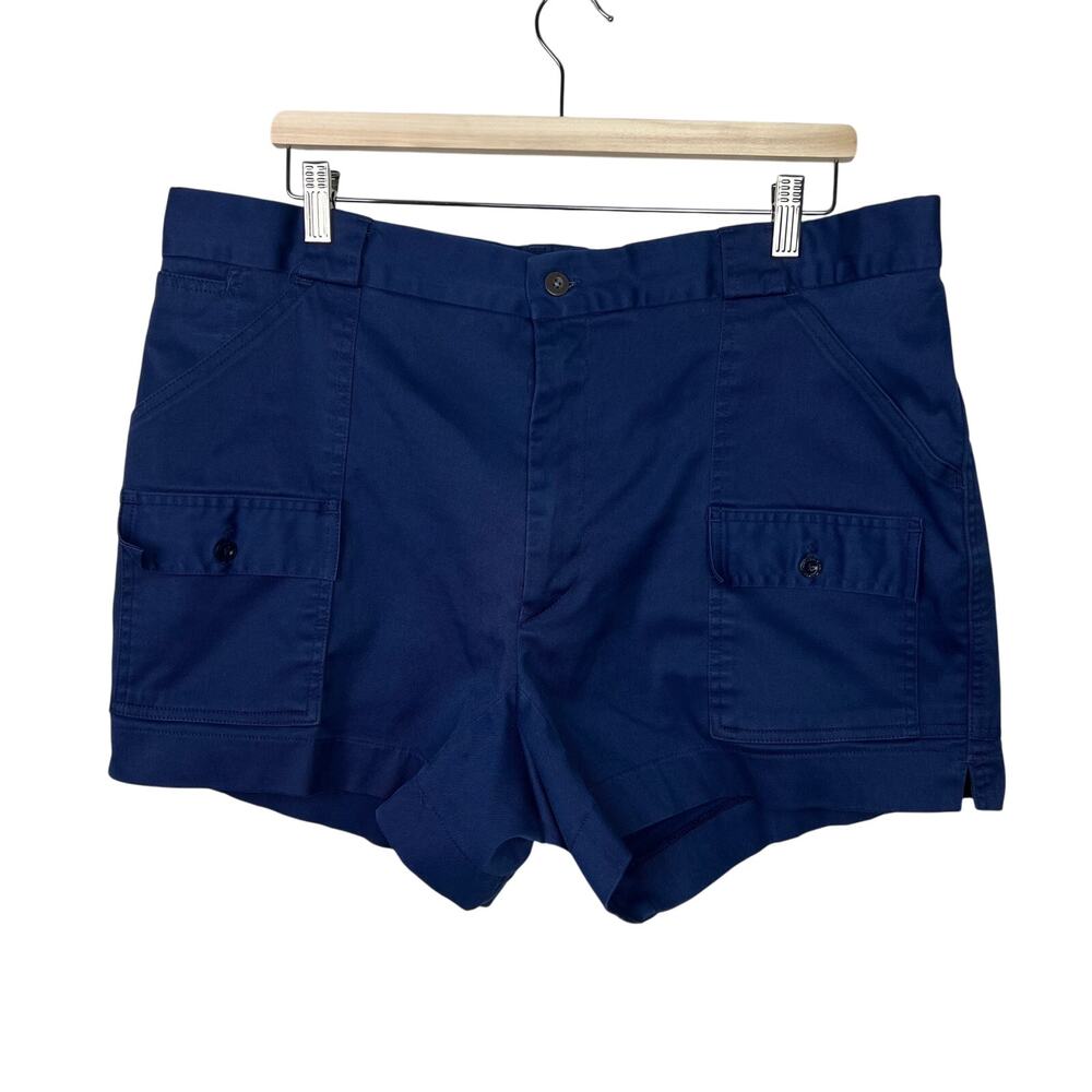VTG 80s LL Bean Sportif‎ Hiking Cargo Shorts Adult 40 Gorpcore Navy Blue Rare